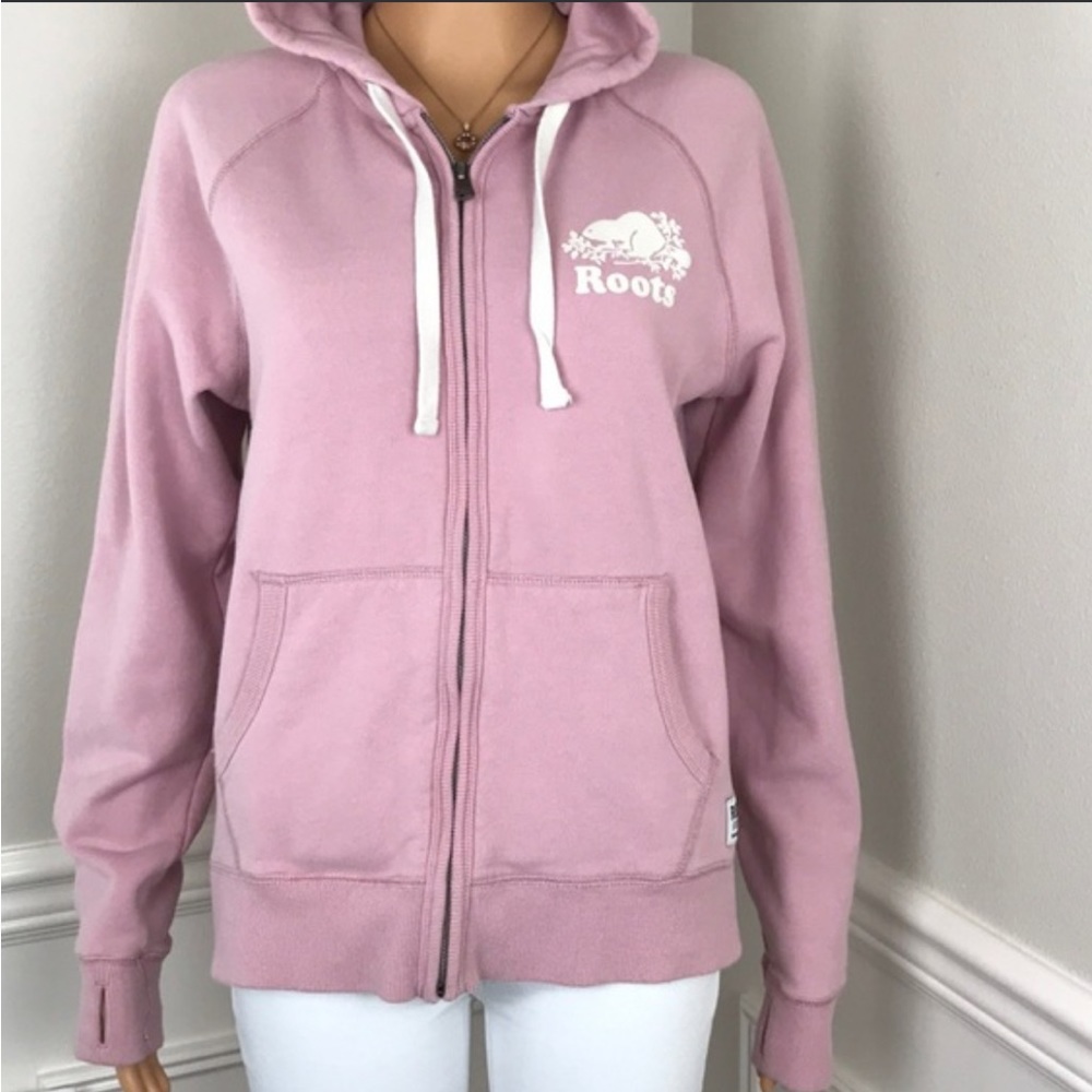 Roots Zip Up Hoodie - Light Pink - Medium